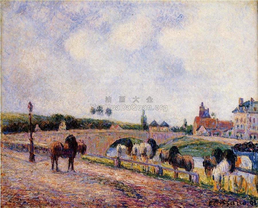 The Pontoise Bridge - 卡米耶·毕沙罗